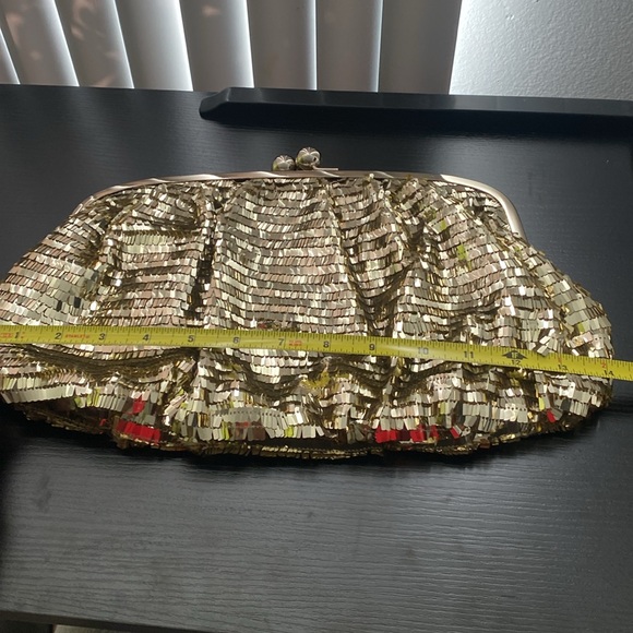 NWT Aldo Sequin Frame Gold Clutch - Picture 3 of 5